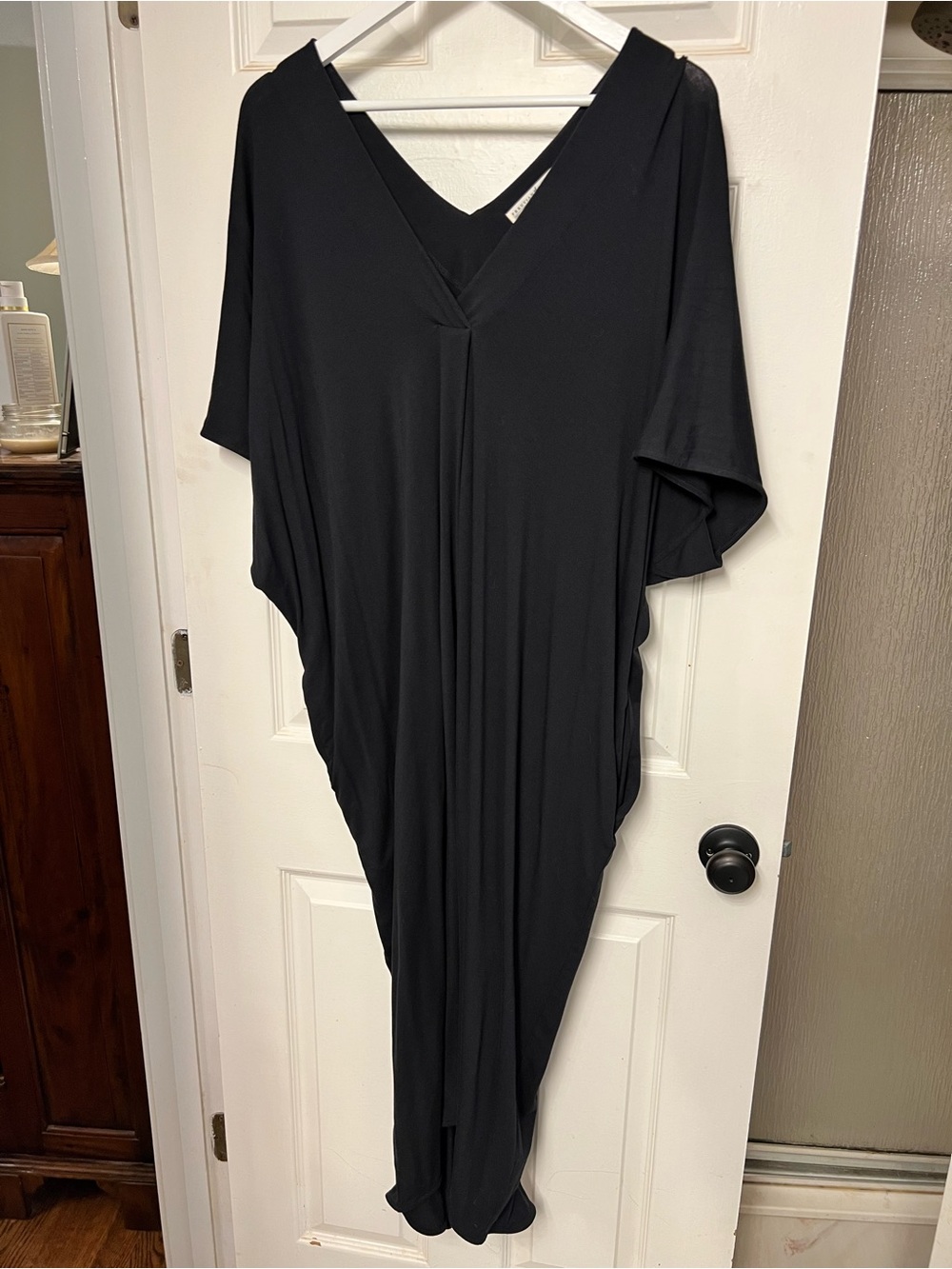 Peruvian Connection Black V-Neck Maxi Dress